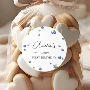 Adesivo Festa de aniversário de mirtilo Berry Sweet Waterc