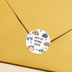 Adesivo Festa de aniversário de Monstros de Crianças Moder