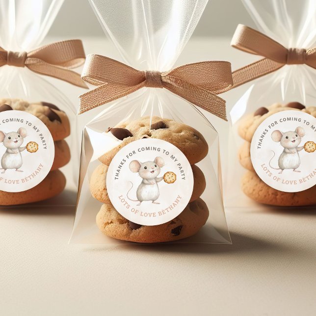 Adesivo Festa de aniversário de Mouse e Biscoitos Doce Obr (Criador carregado)