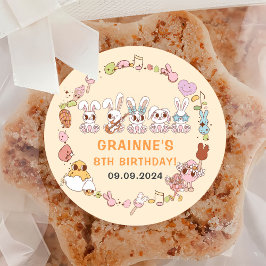 Adesivo Festa de aniversário de Páscoa Engraçado Groovy