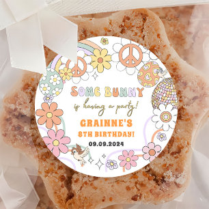 Adesivo Festa de aniversário de Páscoa Engraçado Groovy