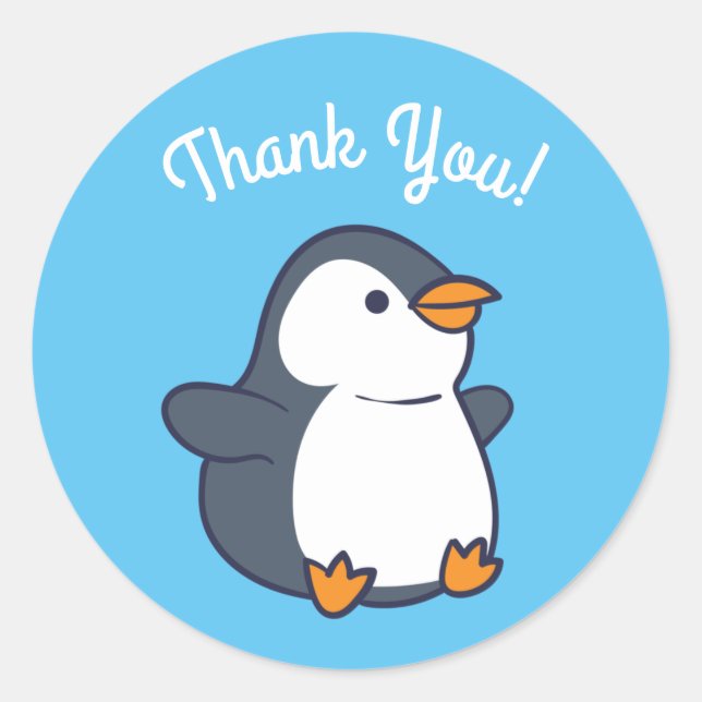 Adesivo Festa de aniversário de pinguim (Frente)