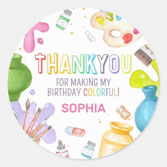 Adesivo Festa de aniversário de pintura de potência (Frente)