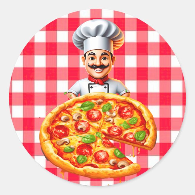 Adesivo Festa de aniversário de Pizza Kids (Frente)