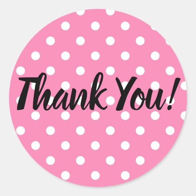 Adesivo Festa de Aniversário de Pontos de Bolinhas Rosa e  (Frente)