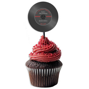 Adesivo Festa de aniversário De Registro De Vinilo Retro V