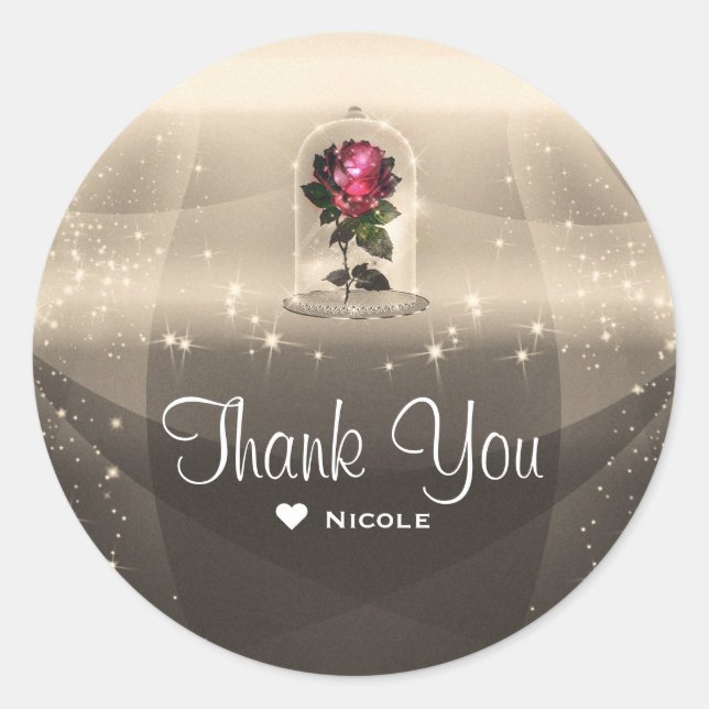 Adesivo Festa de aniversário de Rosa vermelha Magnética En (Frente)