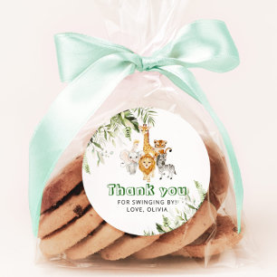 Adesivo Festa de aniversário de safari em aquarela neutra 