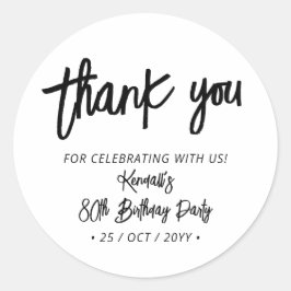 Adesivo Festa de aniversário de Script de Pincel Chic Pret