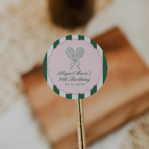 Adesivo Festa de Aniversário de Tênis à Beira da Quadra do