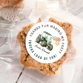 Adesivo Festa de aniversário de Trator de Aquarela