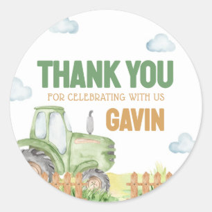 Adesivo Festa de aniversário de Trator Verde
