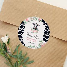 Festa de aniversário de Vaca Floral Rosa