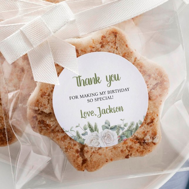 Adesivo Festa de aniversário de Winter Onederland Obrigado (Criador carregado)