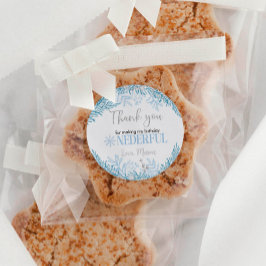 Adesivo Festa de aniversário de Winter Onederland Obrigado