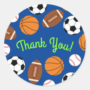 Adesivo Festa de aniversário desportiva, crianças, corcund