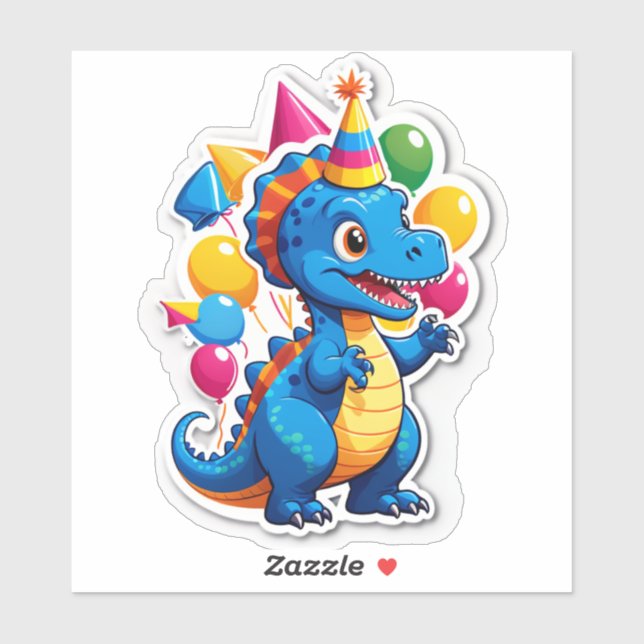 Adesivo Festa de Aniversário Dino-Mite!" (Crianças (Folha)
