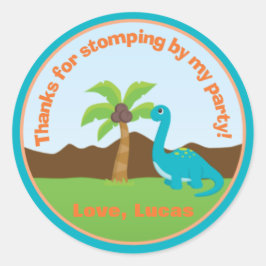 Adesivo Festa de aniversário Dinossauro Favor Vinhetas