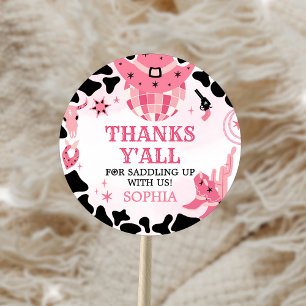 Adesivo Festa de aniversário Disco Cowgirl