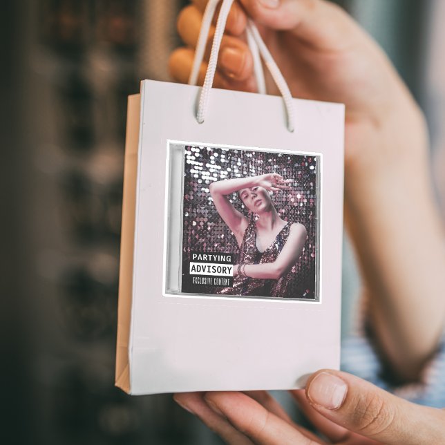 Adesivo Festa de aniversário do álbum do Music CD (Music CD Case Album Cover Birthday Party Sticker
)