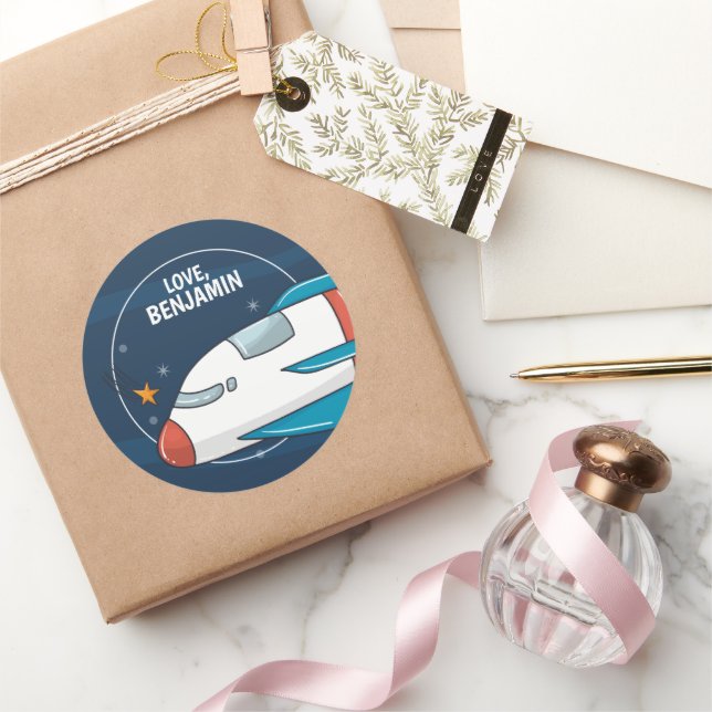 Adesivo Festa de aniversário do Astronauta do Espaço Exter (Presentear)