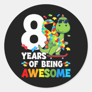 Adesivo festa de aniversário do Autismo 8 anos