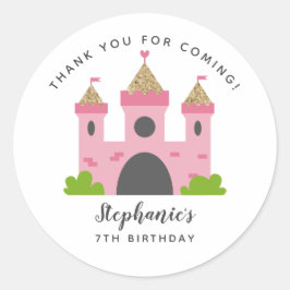 Adesivo Festa de aniversário do Castelo Rosa