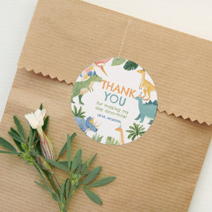 Adesivo Festa de aniversário do Dinossauro de Aquarela