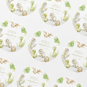 Adesivo Festa de aniversário do Dinossauro de Aquarela