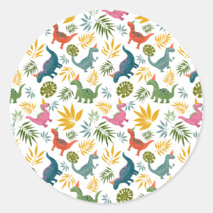 Adesivo Festa de aniversário do Dinossauro Kid desenhada à