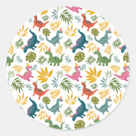 Adesivo Festa de aniversário do Dinossauro Kid desenhada à