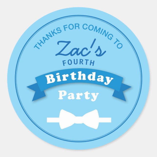 Adesivo Festa de aniversário do empilho do arco Obrigado S (Frente)