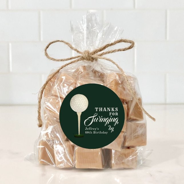 Adesivo Festa de aniversário do Golfe dos Homens - Obrigad (Criador carregado)