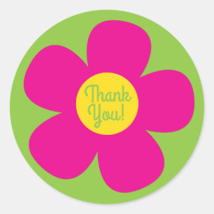 Adesivo Festa de aniversário do Hippie Flower Kid