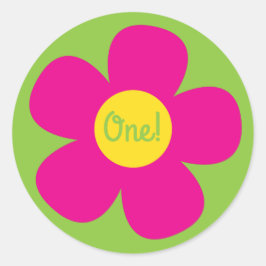 Adesivo Festa de aniversário do Hippie Flower Kid