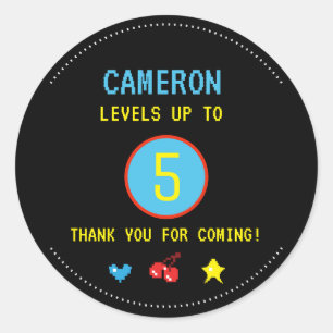 Adesivo Festa de aniversário do jogador de vídeo digital O