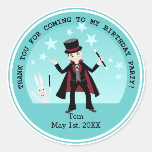 Adesivo Festa de aniversário do miúdo do mágico