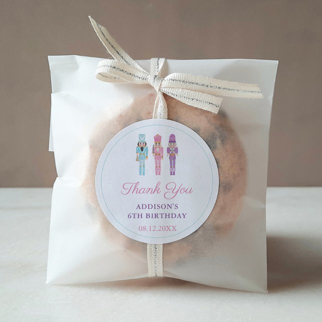 Adesivo Festa de aniversário do Pastel Nutcracker Balé Obr (Pastel Nutcracker Birthday Party Favor stickers)