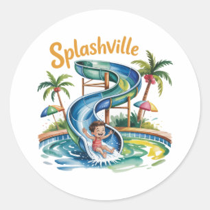 Adesivo Festa de aniversário do Slide Boy Splashville Wate