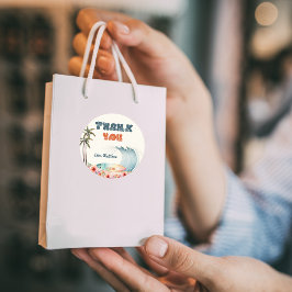 Adesivo Festa de aniversário do Surf Wave Rider Obrigado