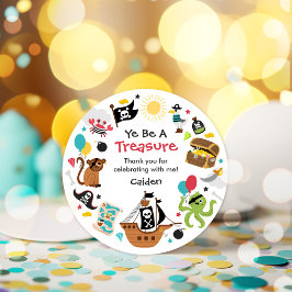 Adesivo Festa de aniversário do tesouro pirata do navio pi