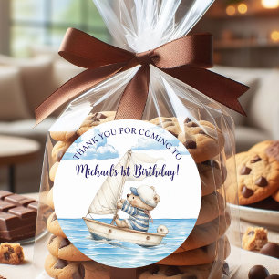 Adesivo Festa de aniversário do Urso do Marinheiro