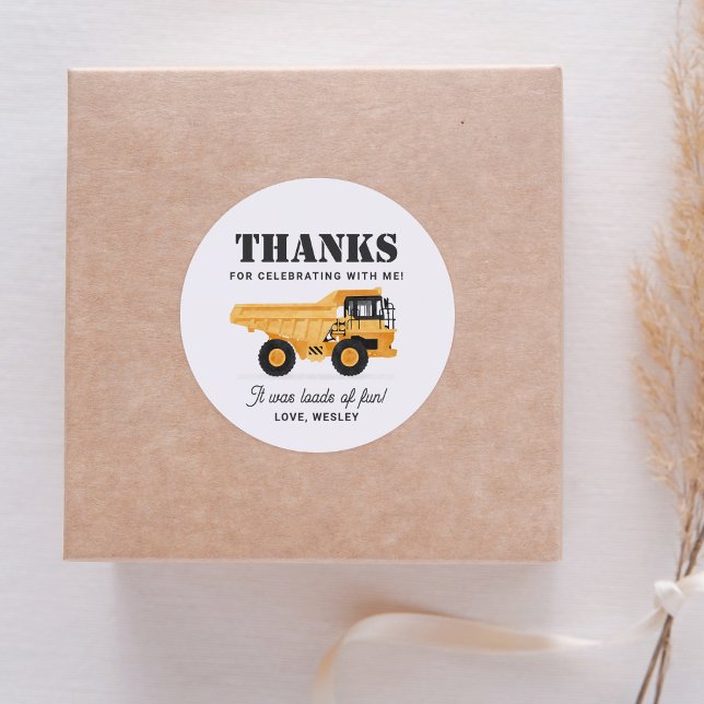 Adesivo Festa de aniversário do veículo de construção (Criador carregado)
