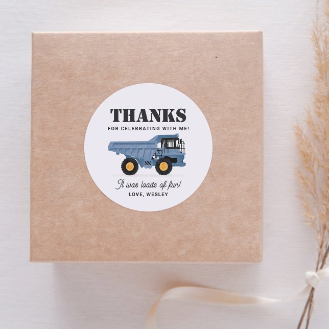 Adesivo Festa de aniversário do veículo de construção (Criador carregado)