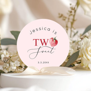 Adesivo Festa de aniversário dois doces de morango