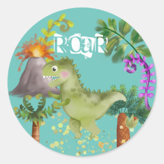 Adesivo Festa de aniversário dos dinossauros 🥳