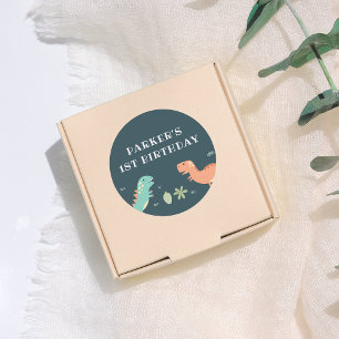 Adesivo Festa de aniversário dos Dinossauros Bonitos do Pa