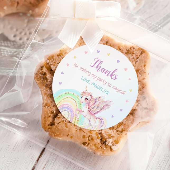 Adesivo Festa de aniversário Dourada Mágica do Arco-Íris U (Criador carregado)