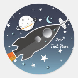 Adesivo Festa de Aniversário Espacial do Foguete Explosão