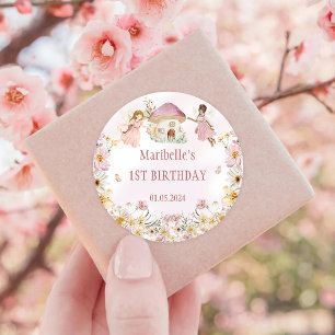 Adesivo Festa de aniversário Fada Floral